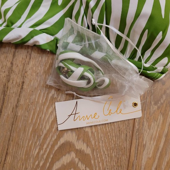 147. Anne Cole swim top with optional straps. Green and white. Size XL. NWT - Picture 3 of 4